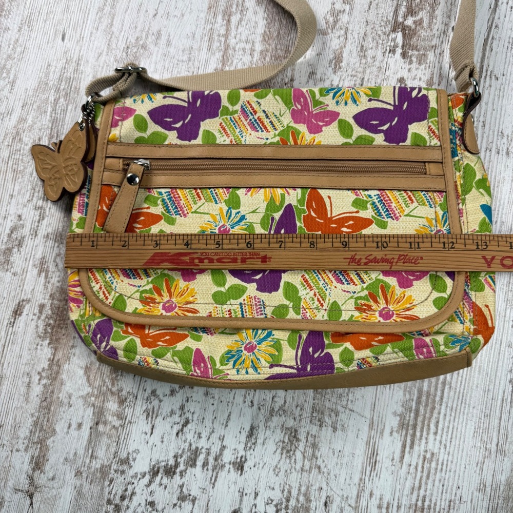 VTG Y2K Relic by Fossil Butterfly Floral Fairy Canvas Crossbody Bag Boho Purse - Picture 10 of 11